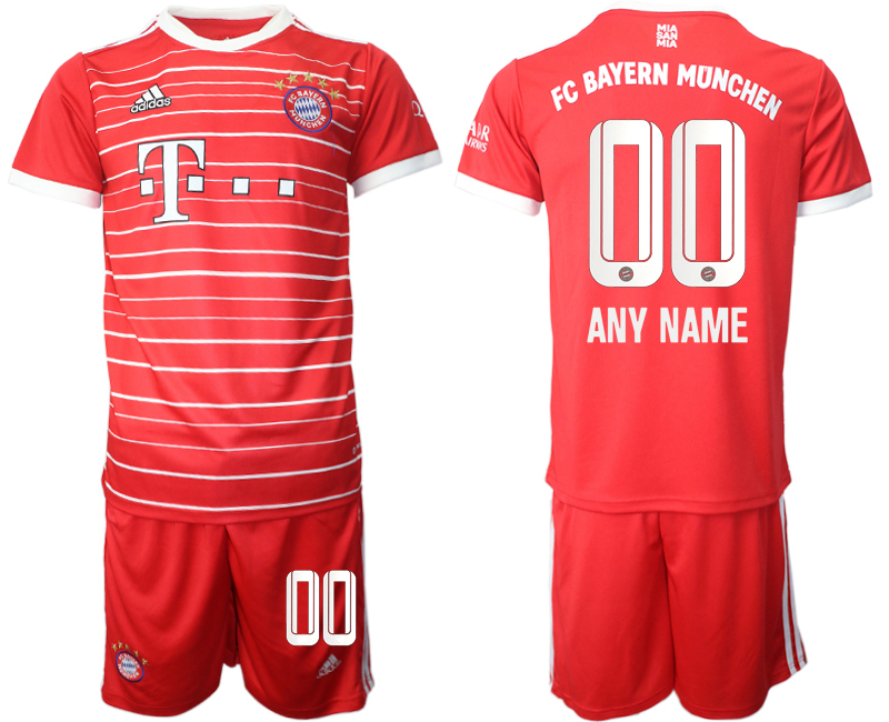 Men 2022-2023 Club Bayern Munich home Red customized Adidas Soccer Jersey